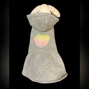 S sweat shirt dress with iron on heart patch